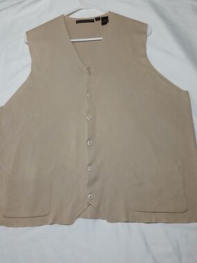 Vintage Donna Karan Neutral Beige Men's Sweater Vest M